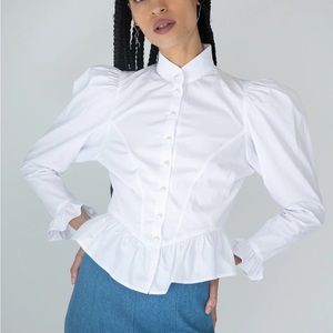 NWOT - Batsheva Grace Blouse in White - size 2